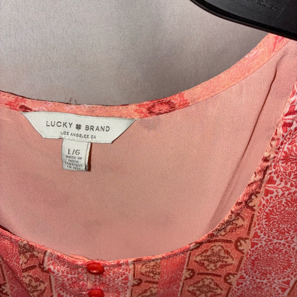 Lucky Brand Coral Floral Blouse - Picture 3 of 5